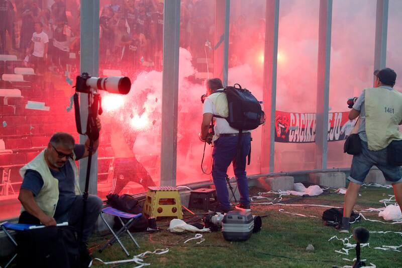 Disturbios en el Superclásico.