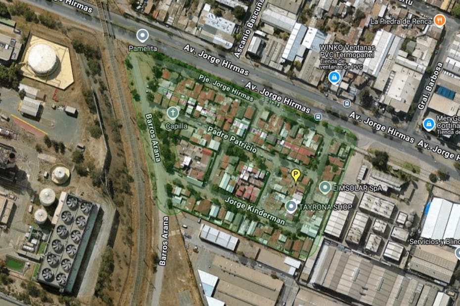Sector afectado por el corte de agua.