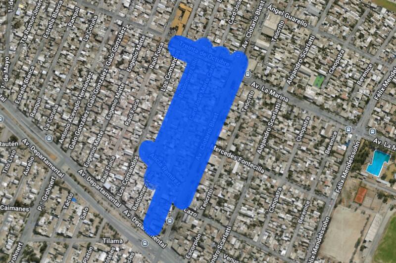 Sector afectado por el corte de luz.