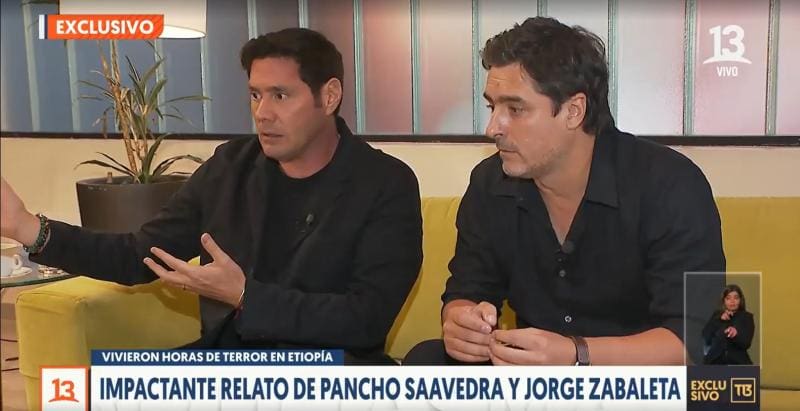 Pancho Saavedra y Jorge Zabaleta relataron traumática experiencia. Créditos: Canal 13