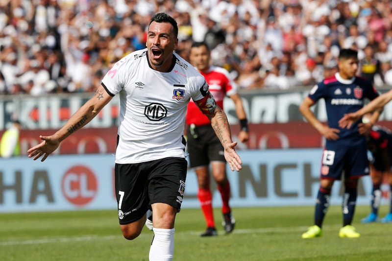 celebrando su gol 216 en Primera División.