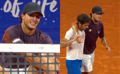 Insólito: tenista se lesionó tras celebrar título en la ATP y terminó siendo ayudado por el rival