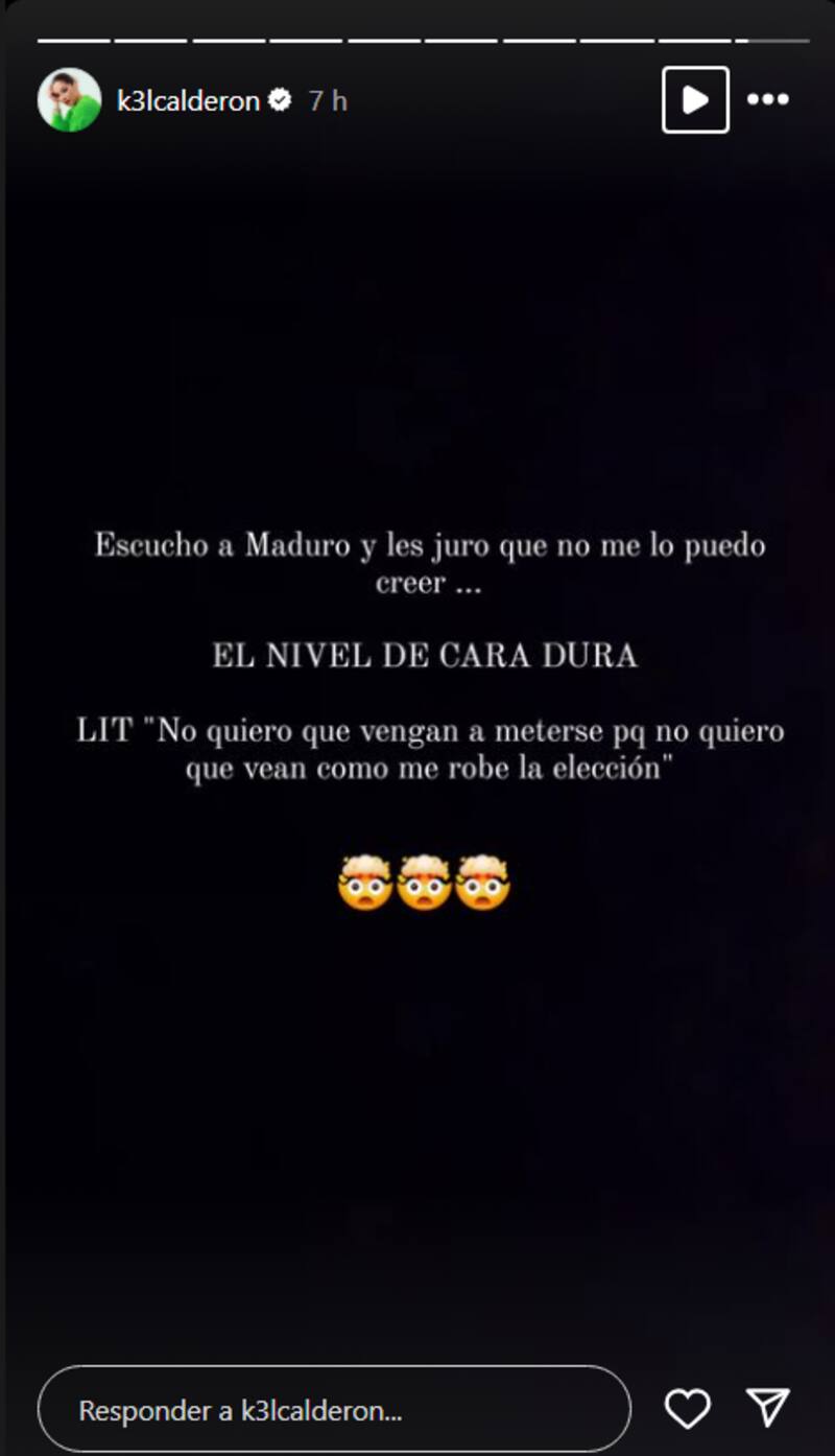 Kel Calderón se pronunció frente a las elecciones en Venezuela.
