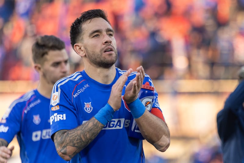 en el duelo de U. de Chile frente a O'Higgins por la Liga de Primera 2025. Foto: Felipe Escobedo.