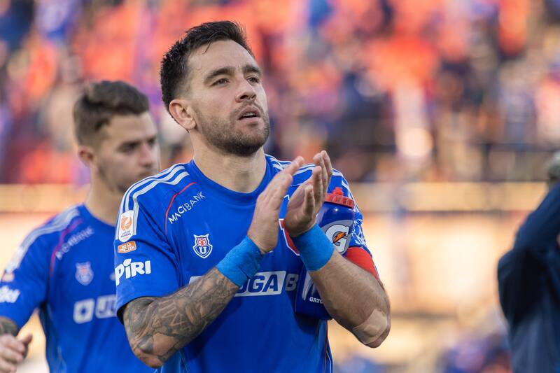 Matías Zaldivia en el duelo de U. de Chile frente a Ohiggins por la Liga de Primera 2025. Foto: Felipe Escobedo