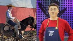 Víctor Díaz, "Zafrada", saluda a los corraleros del rodeo en su día, deporte cuestionado por maltrato animal y que él practica