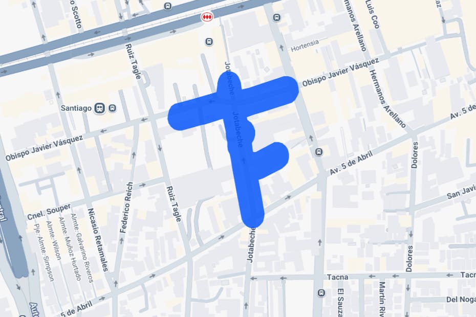 Sector afectado por el corte de luz.