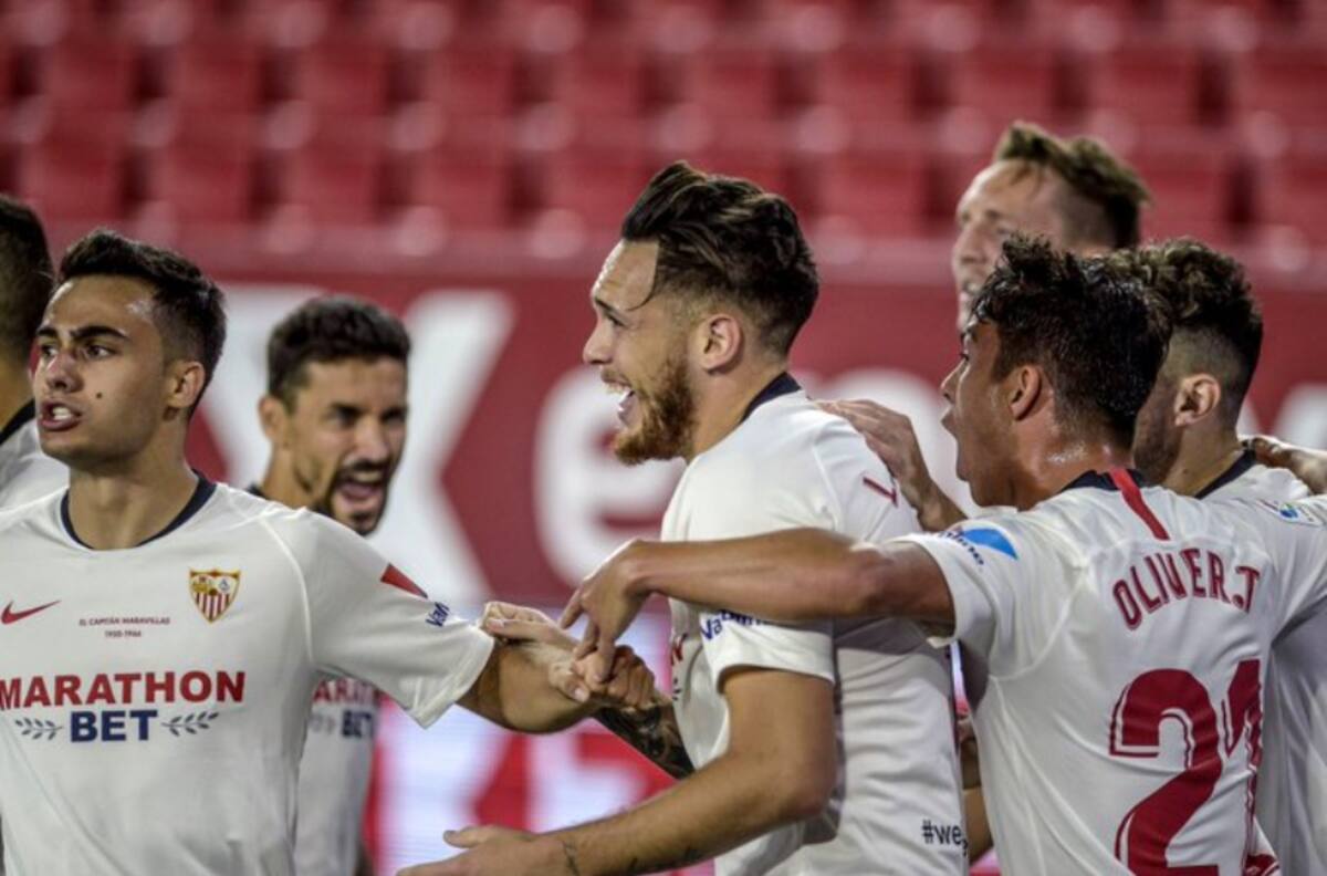 Volvió el grito de gol a La Liga: Lucas Ocampos abrió la cuenta para el Sevilla ante el Betis