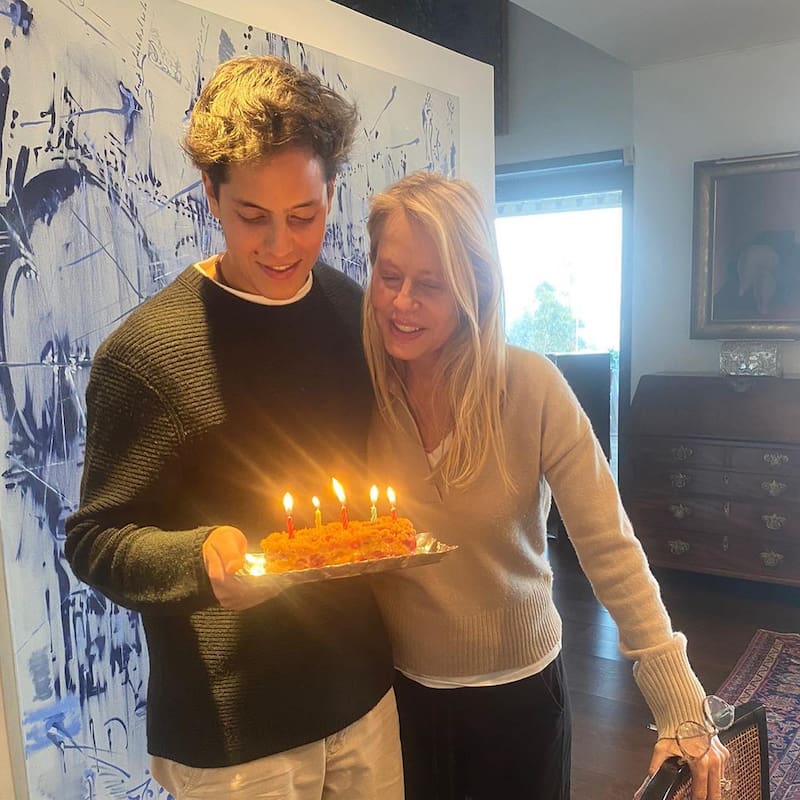 Máximo Menem y Cecilia Bolocco en el cumpleaños de la Miss Universo