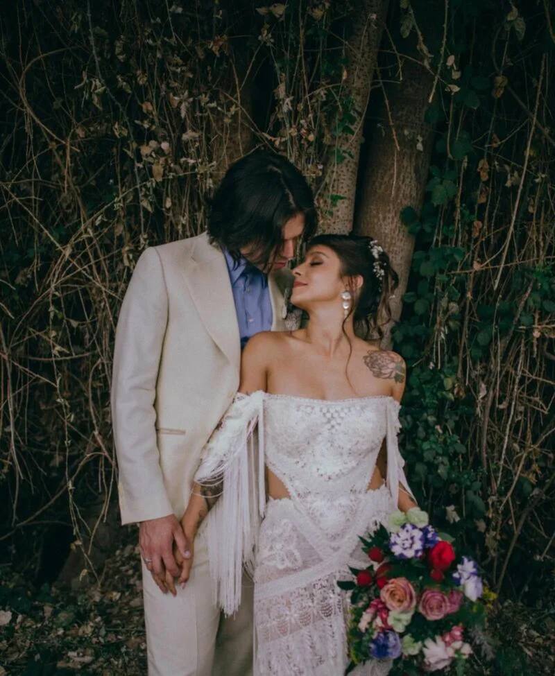 Denise Rosenthal y Camilo Zicavo el día de su marimonio