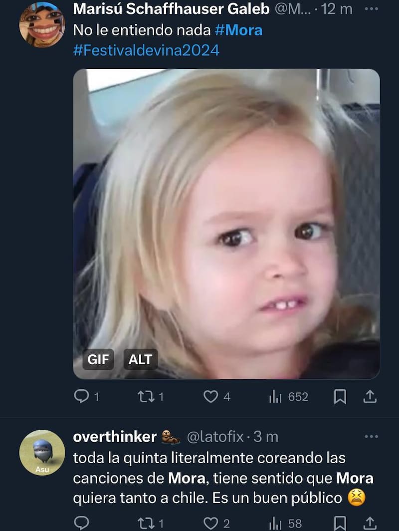 Reacciones al show de Mora