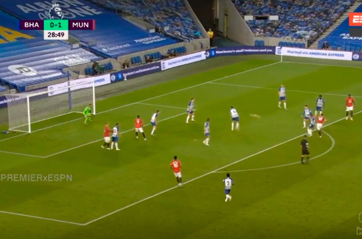 Bruno Fernandes puso el segundo gol del Manchester United ante Brighton