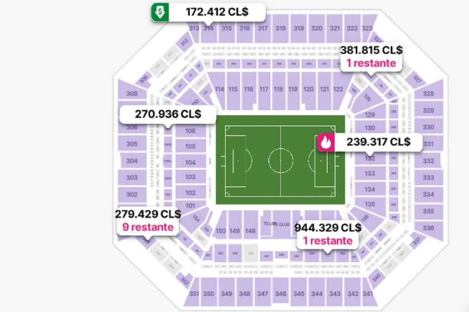 Entradas Real Madrid vs Al Hilal. Los sectores morados siguen entradas disponibles.