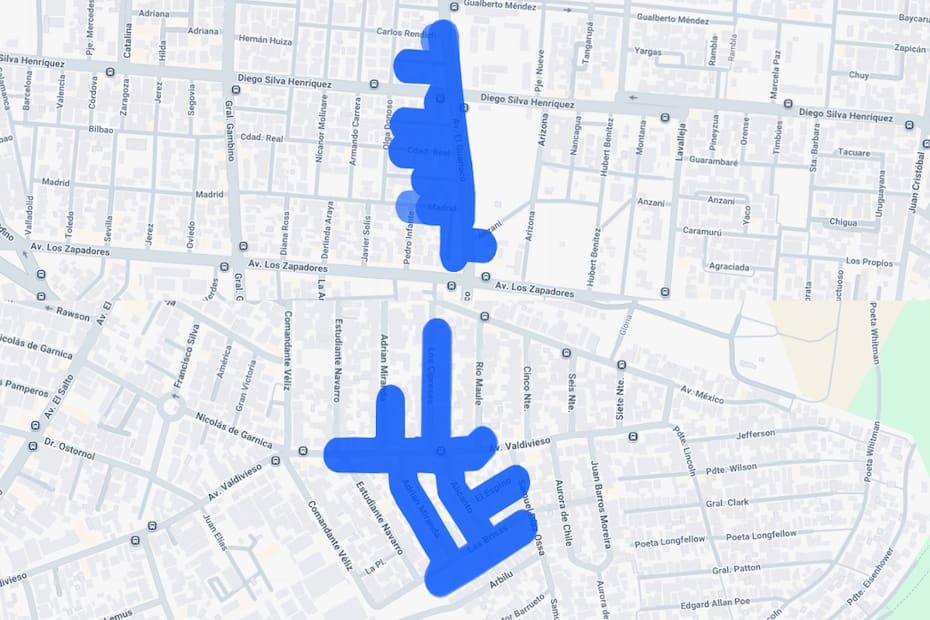 Sector afectado por el corte de luz.