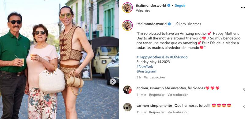 Di Mondo en sus redes sociales / Créditos: Instagram