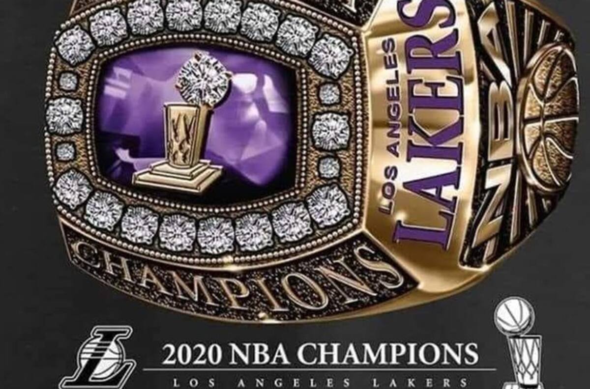 Así es el espectacular anillo de campeón de la NBA de Los Angeles Lakers