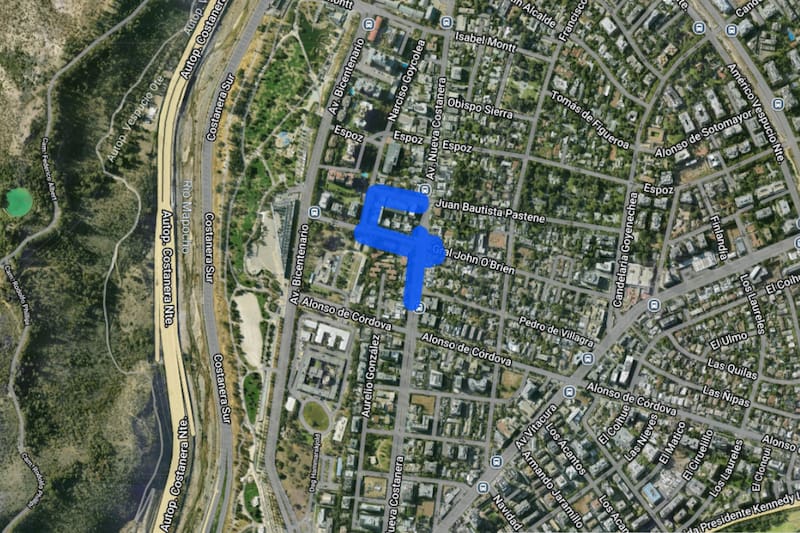 Sector afectado por corte de luz.