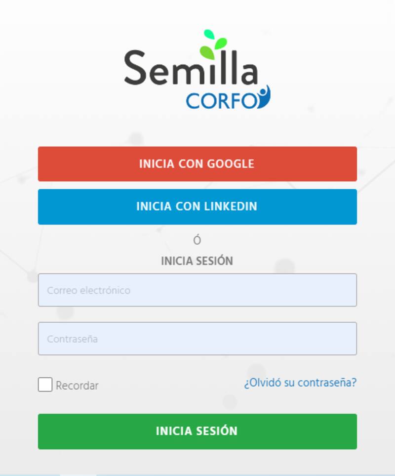 Ingresa al la plataforma dispuesta por Corfo para acceder al programa. Créditos: Corfo.