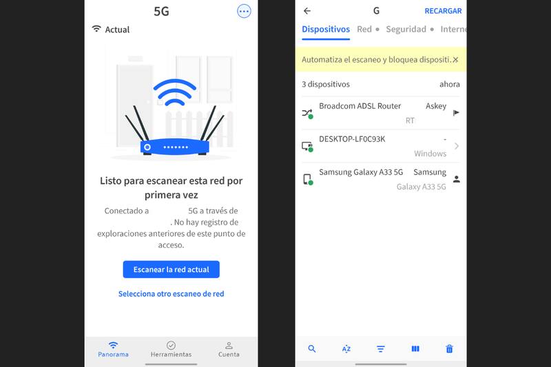 Podrás revisar todos los dispositivos conectados a tu red.