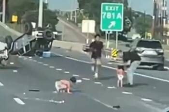 VIDEO | Dos bebés en pañales salvan ilesos de milagro tras ser eyectados durante accidente automovilístico en Texas