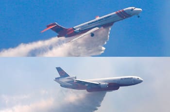 VIDEO | Ninhue: Ten Tanker y Aero Tanker combaten incendio forestal mediante operación “Carrusel”