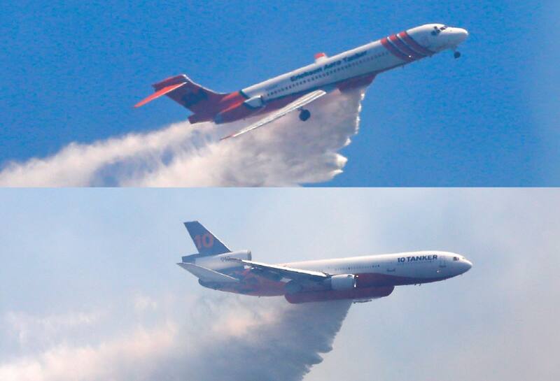 Así combaten ambas aeronaves los incendios forestales en Ninhue
