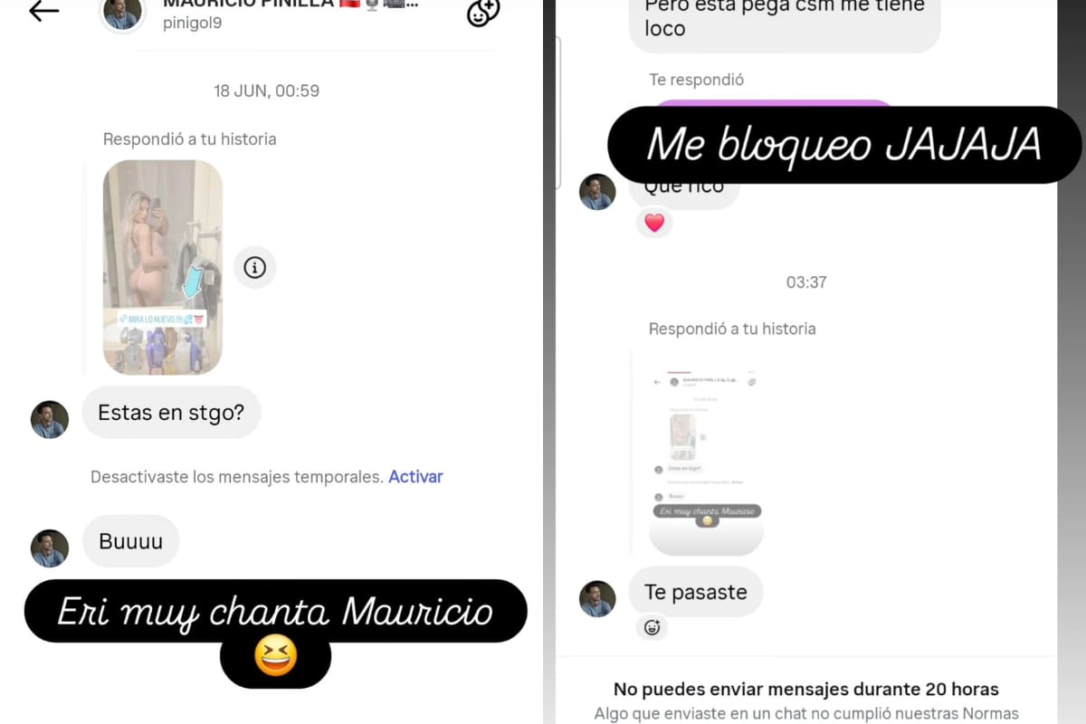 La modelo expuso chats con Mauricio Pinilla.