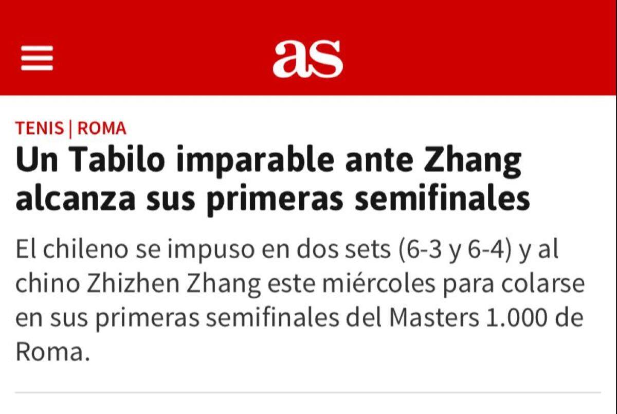 Alejandro Tabilo fue elogiado por los medios.