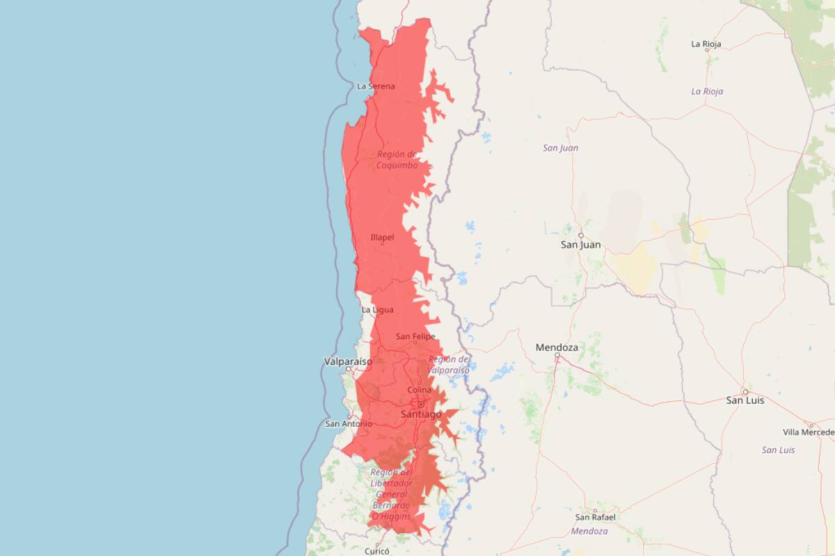 Esta será la zona afectada por las lluvias.