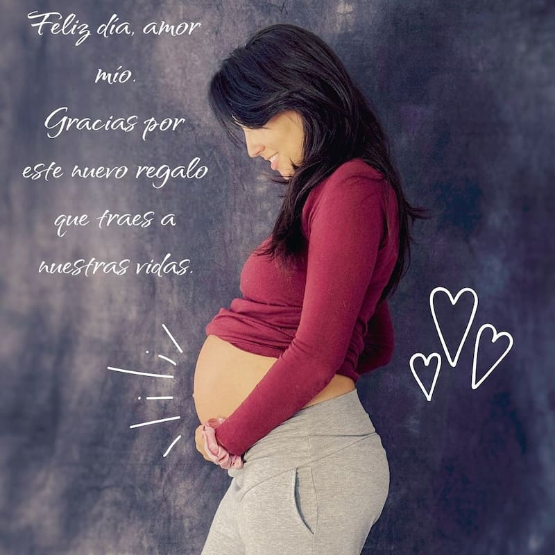 Pareja de Alberto Plaza muestra su avanzado embarazo.