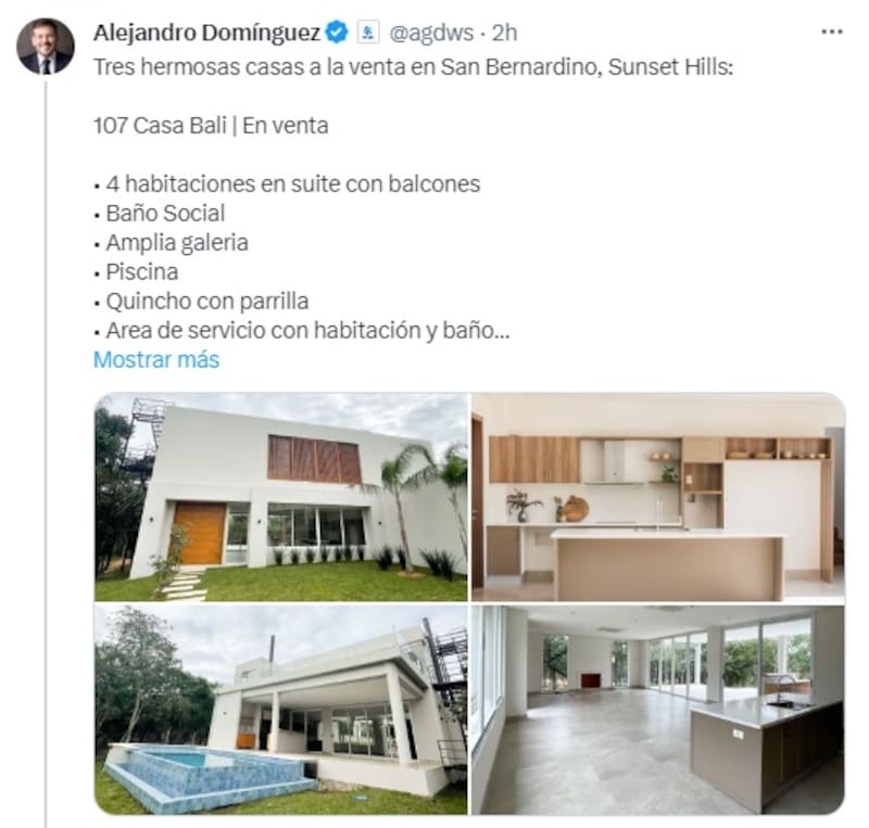 promocionó la venta de tres casas por redes sociales.