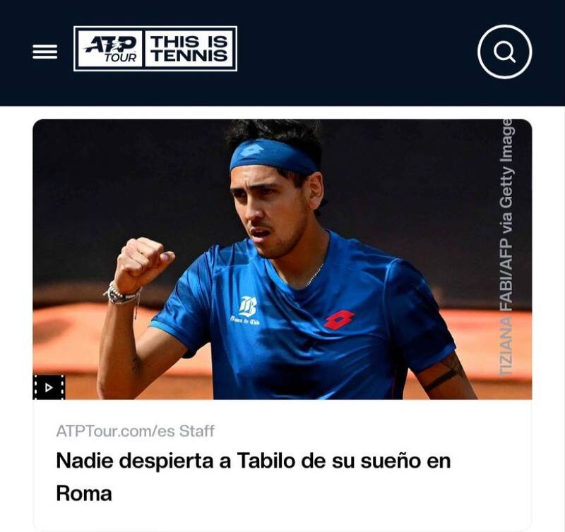 La página oficial del ATP también destacó el triunfo del chileno