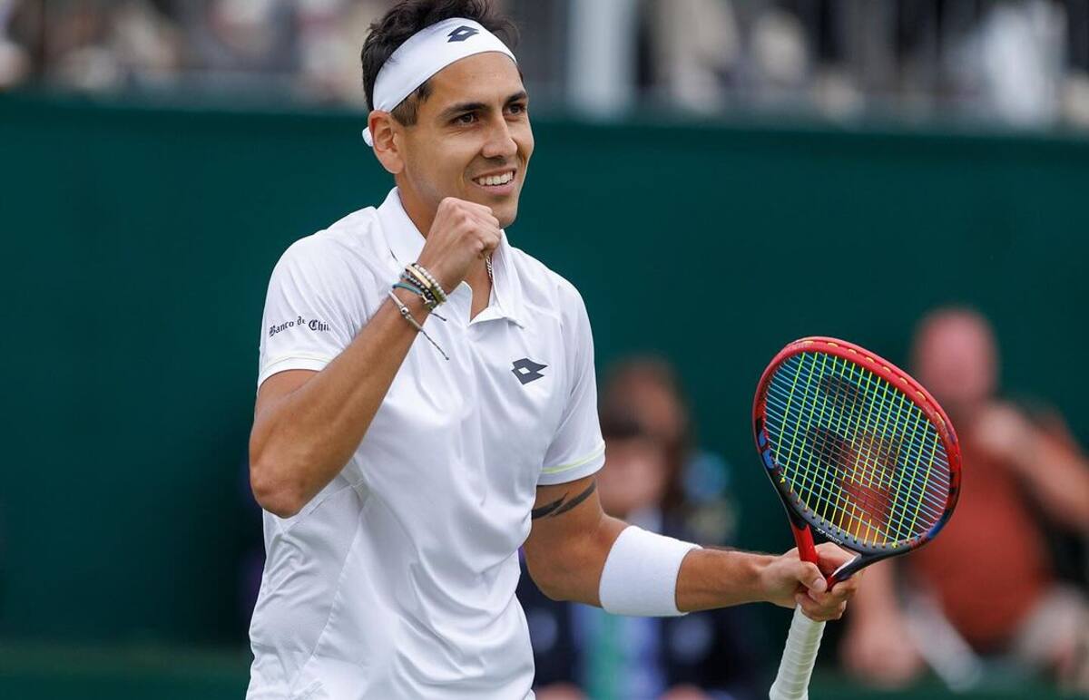 Tabilo ganó en su debut en Wimbledon. Foto: Instagram Alejandro Tabilo