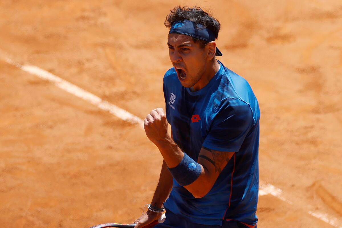 Alejandro Tabilo en el Masters 1000 de Roma este año. Foto: Agencia Aton.