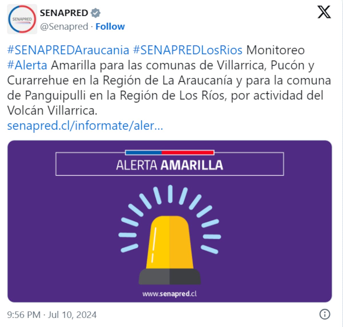 La información fue proporcionada por el SENAPRED a través de sus canales oficiales.