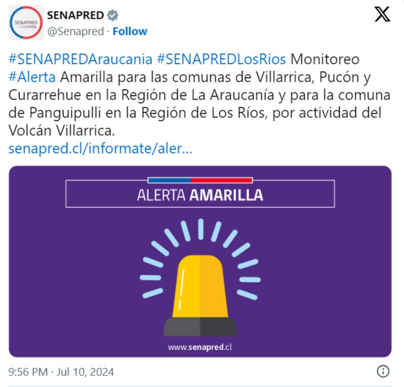 La información fue proporcionada por el SENAPRED a través de sus canales oficiales.