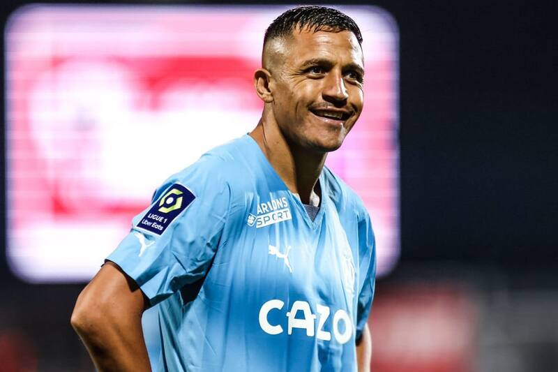 Alexis Sánchez en la temporada 2022/23, cuando era delantero del Olympique de Marsella.