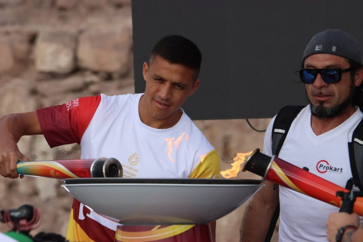 en Antofagasta con la antorcha de los Juegos Panamericanos 2023
