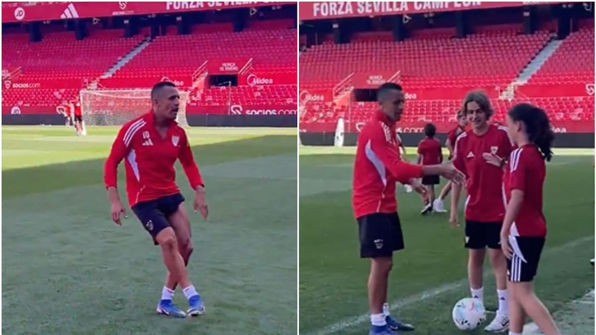 VIDEO | Alexis Sánchez las hace todas en Sevilla: se lució entrenando a los canteranos del club