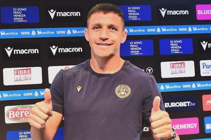 Alexis Sánchez fue presentado oficialmente en el Udinese. Foto: Instagram Udinese.