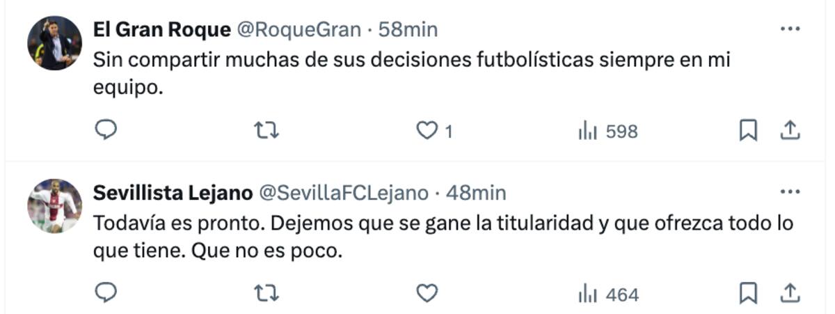 Reacción de los hinchas del Sevilla al debut goleador del Niño Maravilla.