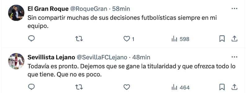 Reacción de los hinchas del Sevilla al debut goleador del Niño Maravilla.