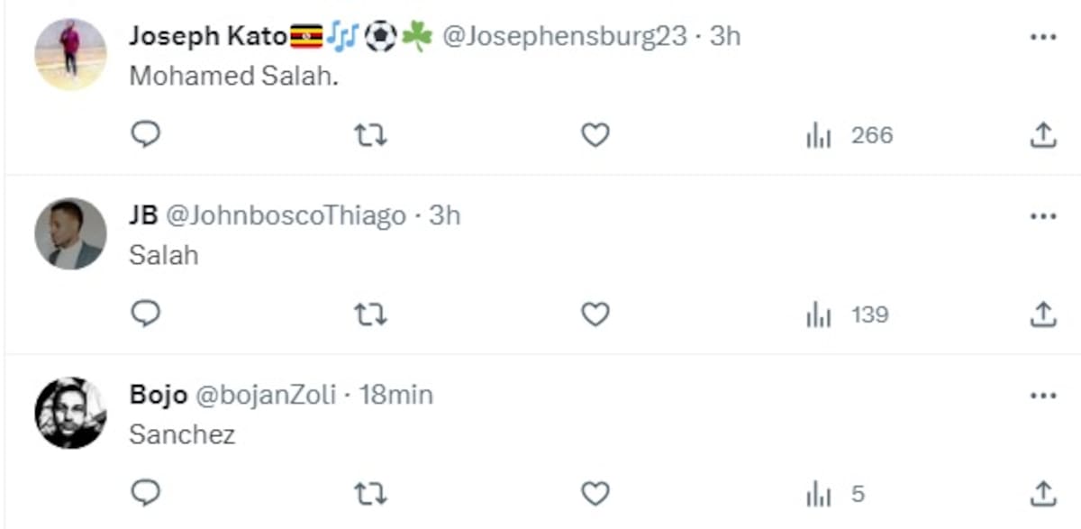 Hinchas ingleses debaten sobre el primer de Alexis Sánchez, Eden Hazard o Mohamed Salah.