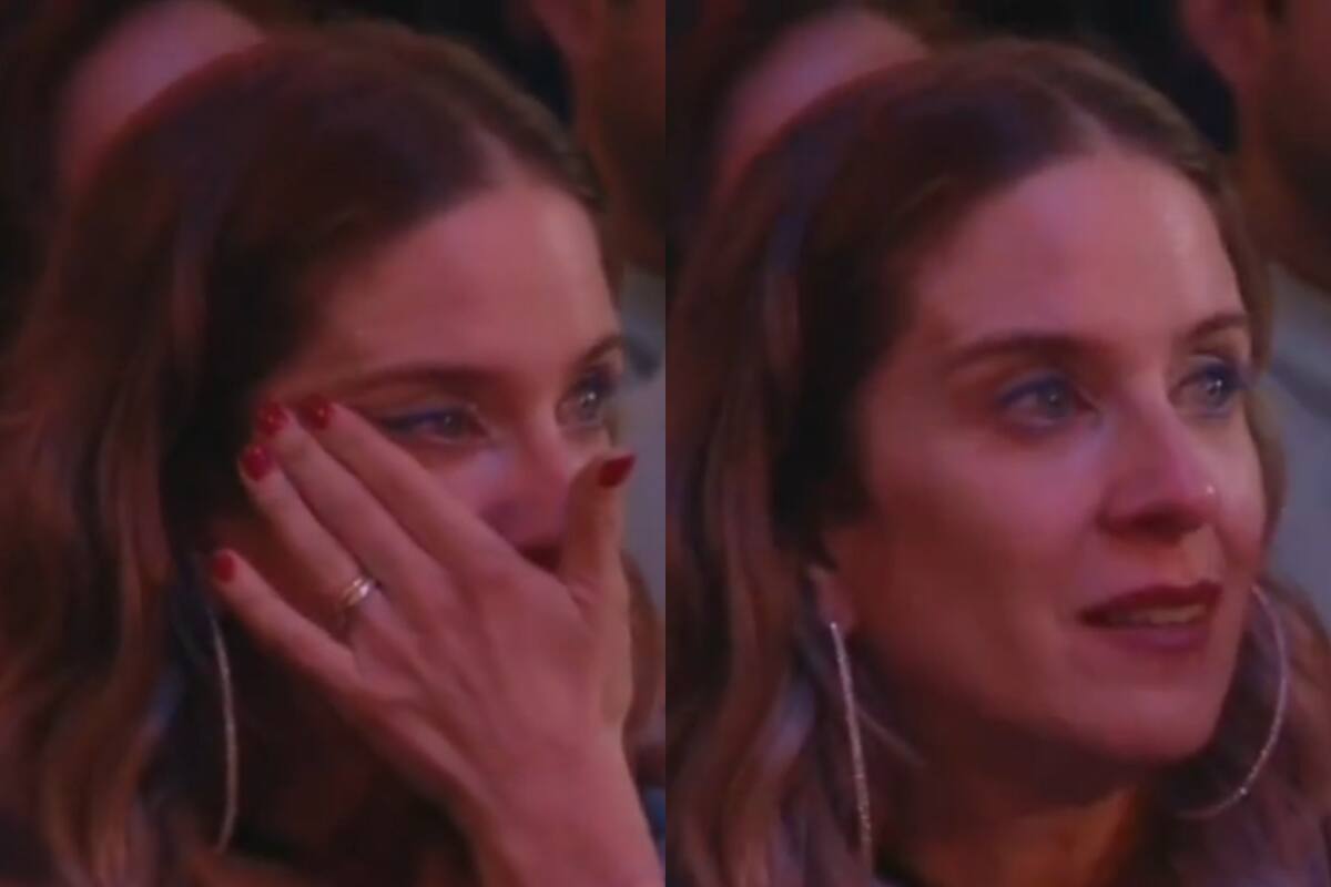 La esposa de Pedro Ruminot no pudo aguantar la emoción con los gritos del público de la Quinta Vergara.
