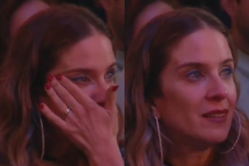La esposa de Pedro Ruminot no pudo aguantar la emoción con los gritos del público de la Quinta Vergara.