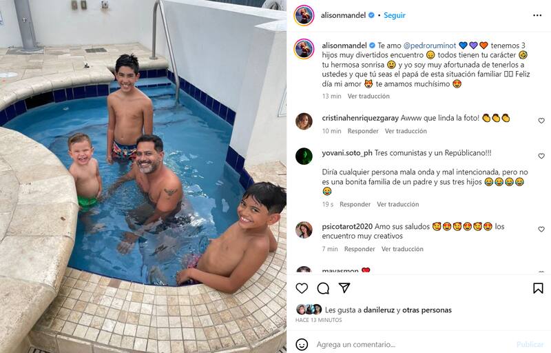 El simpático mensaje de Alison Mandel a Pedro Ruminot por el Día del Padre.