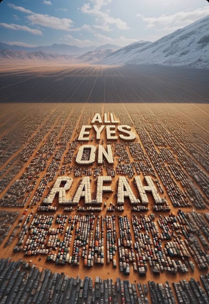 "All eyes on Rafah" es una campaña para detener la masacre en Palestina.