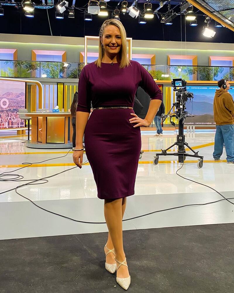 Allison Göhler viste un espectacular vestido en tonos morados.