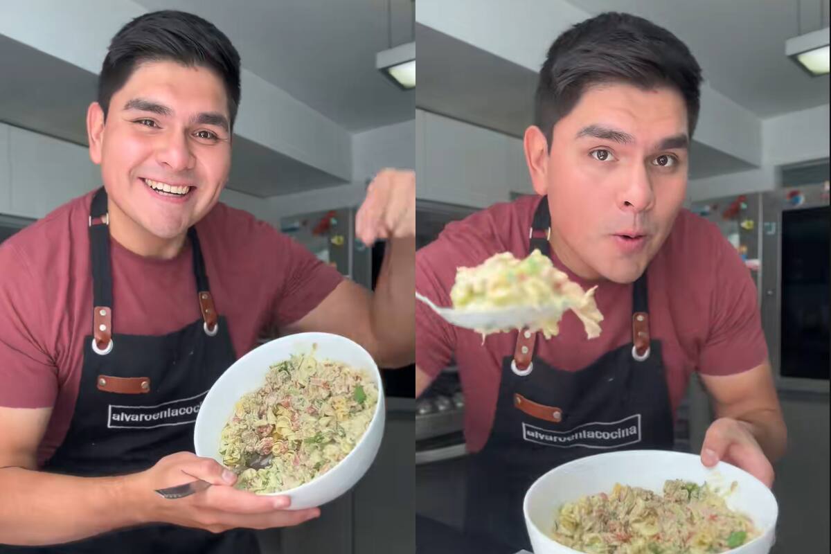 El influencer gastronómico enseñó su receta perfecta de ensalada con palta, atún y pasta. Créditos: TikTok.