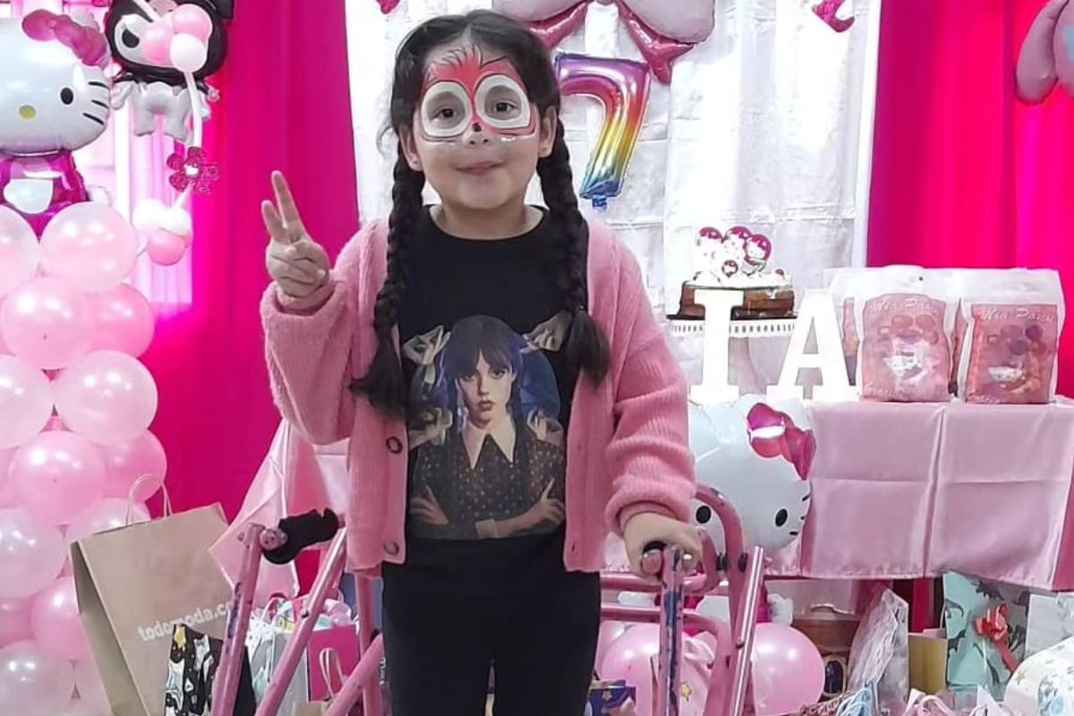 Amanda Meléndez celebrando sus 7 años de edad.